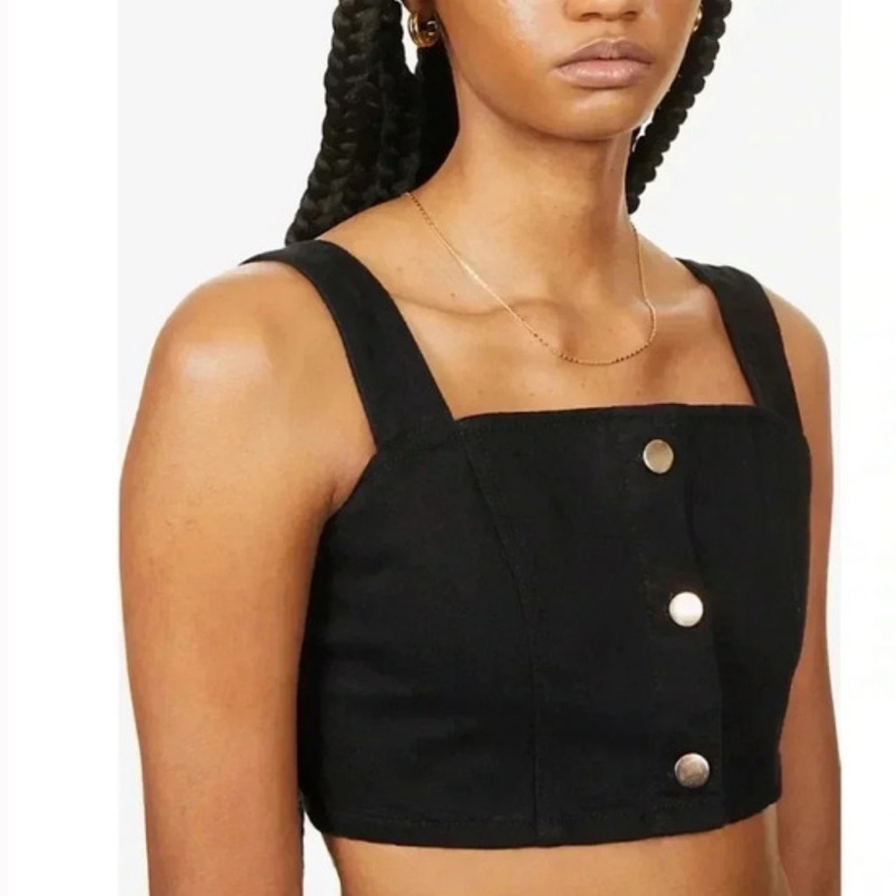 Reformation Jeans Chrisal black crop jeans top . Size 2 . New